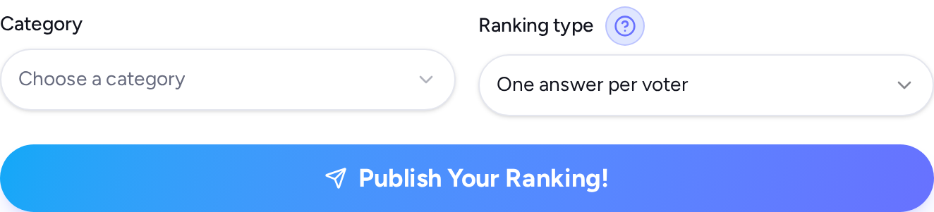 Rangi category, type and publish button